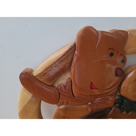 RARE Disney Winnie the Pooh, Eeyore, Rabbit Carved Wood Folk Wall Art - Picture 3 of 9